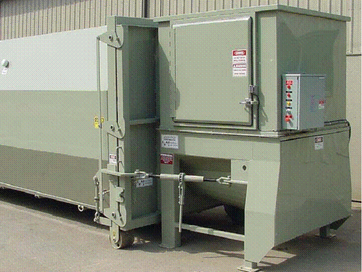 ST-15-54/36 trash compactor for large corrugated boxes and recyclables, 5 cubic yard hopper
